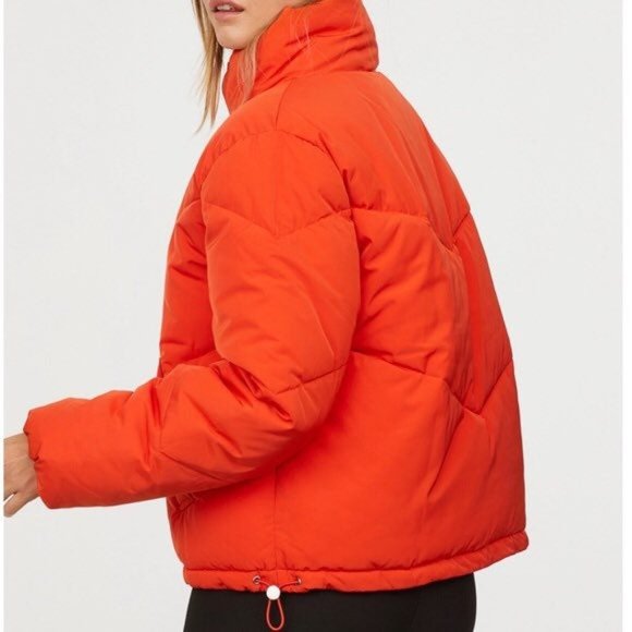 h&m orange puffer jacket